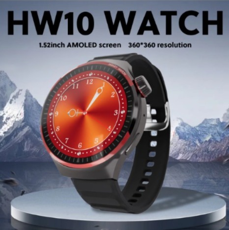 Wearfit Pro HW10 Smartwatch with 360° Resolution AMOLED Screen, GPS, NFC, Heart Rate, Bluetooth, IP68 Water Resistant - Elegant Design