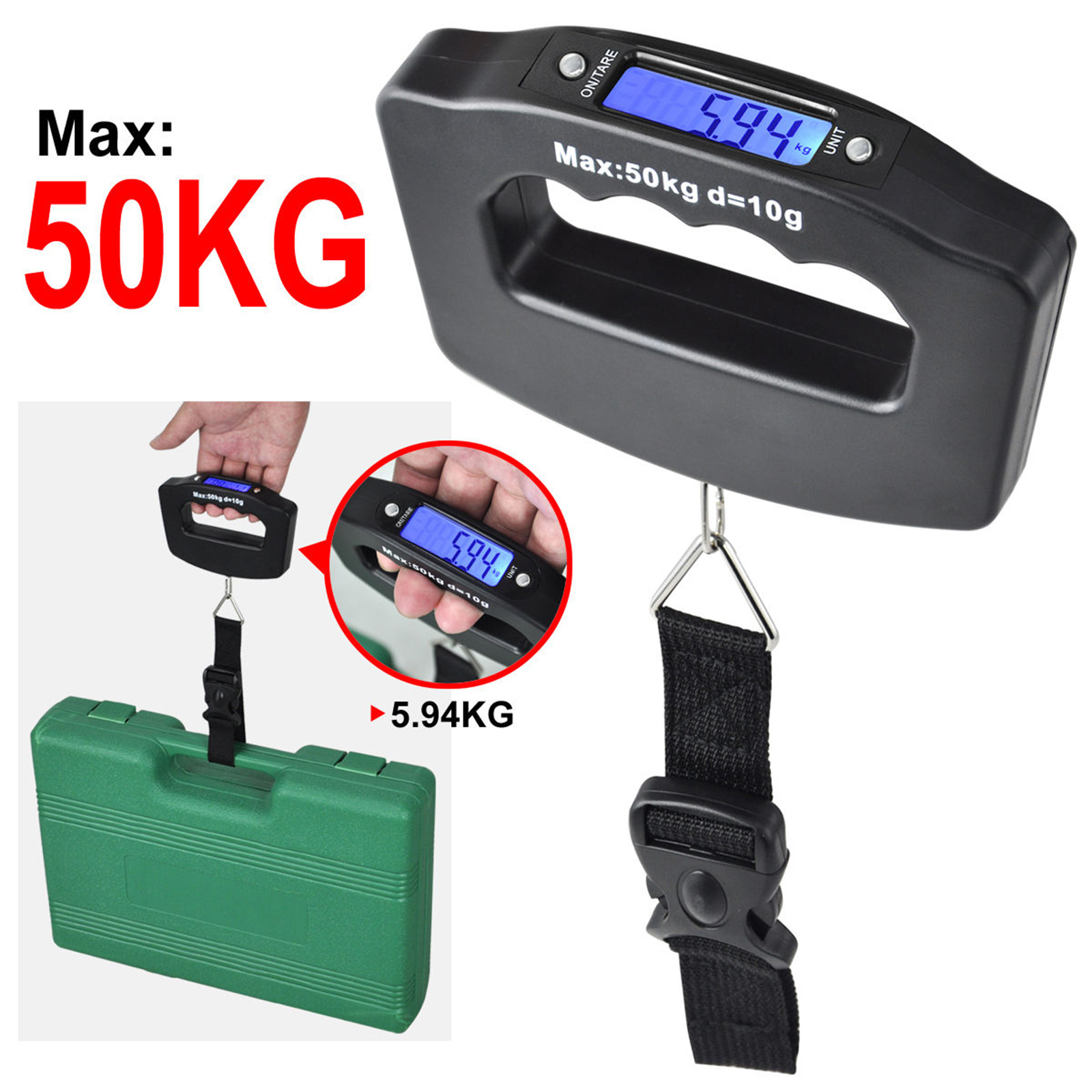 50Kg-10G Portable Electronic Luggage Scale Lcd Display Travel Digital Luggage Scale Hanging Backlight Balance Weighing 20 50Kg-10G Portable Electronic Luggage Scale Lcd Display Travel Digital Luggage Scale Hanging Backlight Balance Weighing