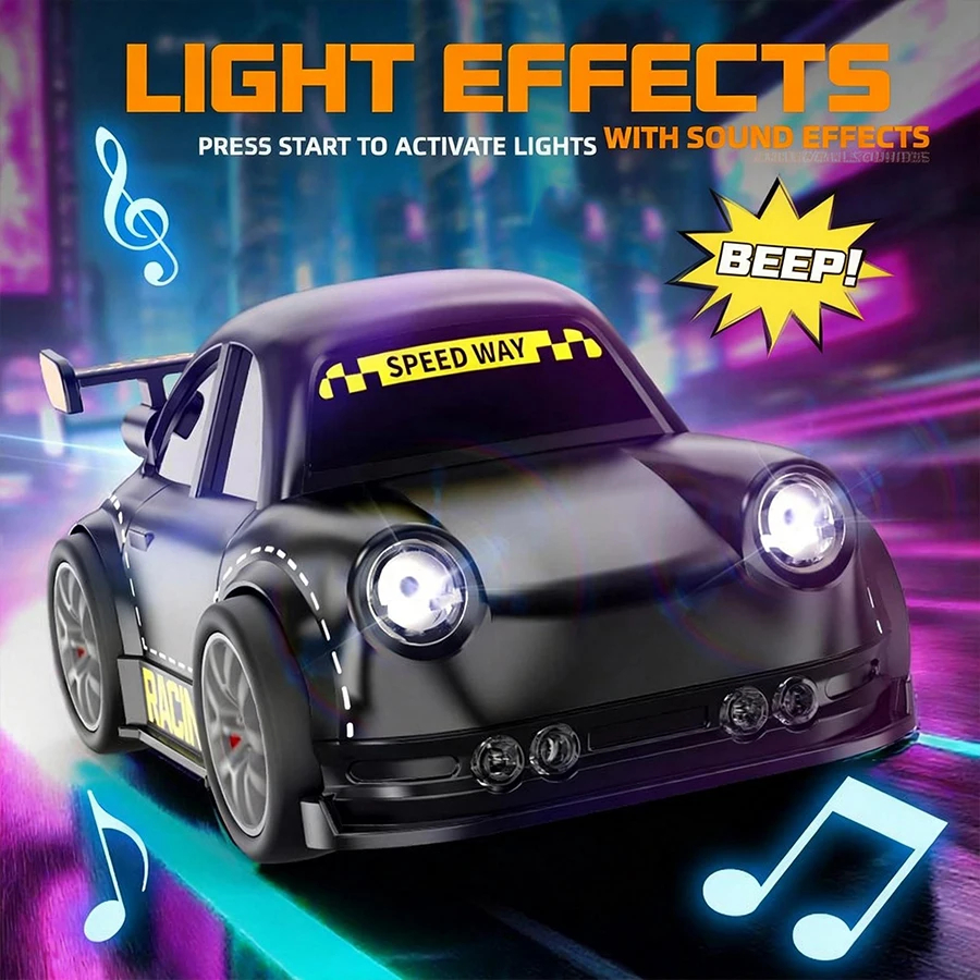 KIDDO KASTLE - New 2.4GHz Remote Control Drift Car | 2.4G Mini Smart Sensor RC Drift Car Dual Modes Toy | Rechargeable Mini 4X4 RC Car With Gesture Control, Remote Control Follow & Escape Modes One Key 360° DEMO Stunt With LED Lights Music Kids Gift
