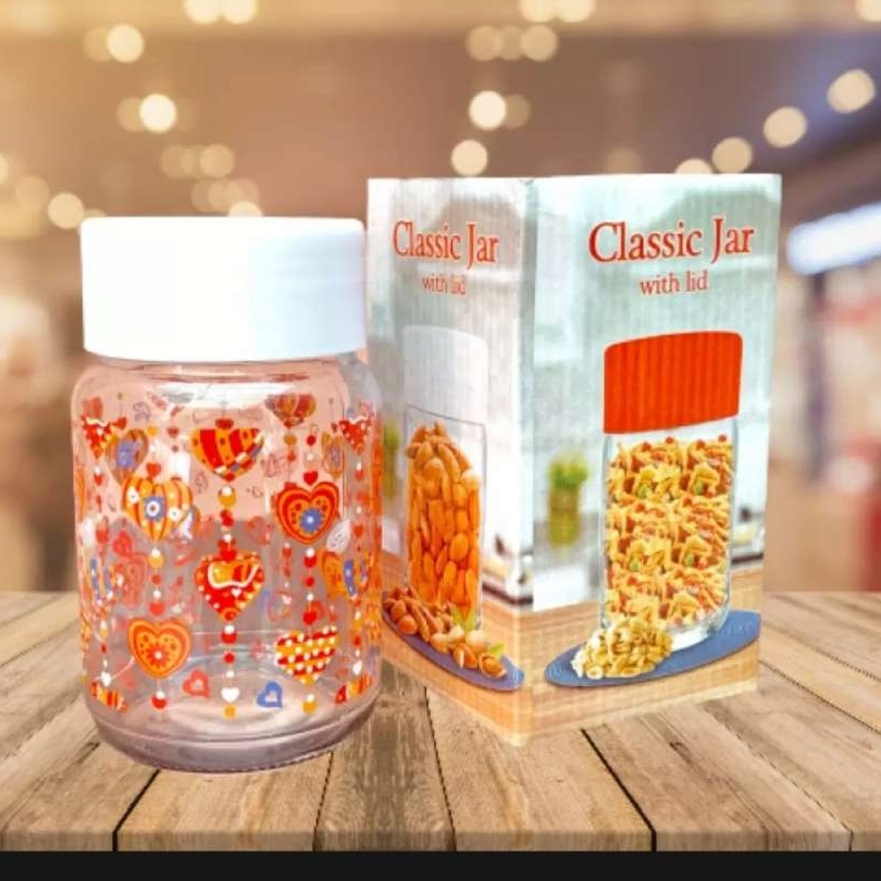 Pack Of 2 Pieces Glass Jars 1kg Capacity Wide Mouth With Airtight