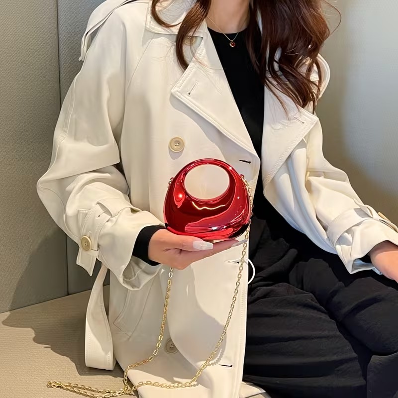New Acrylic Moon Shaped Mini Clutch for Women | Luxury Evening Handbag | Eid Festival, Party, Wedding & Formal Fashion Purse