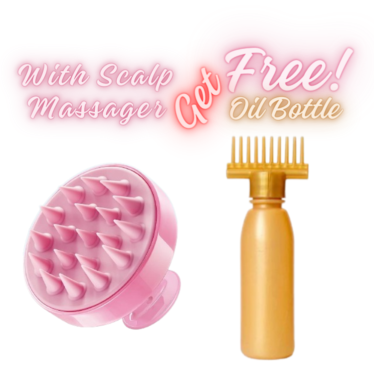 FANTZEi Super Combo Deal Of Hair Scalp Massager Shampoo Brush With Free Hair Oiling Comb Bottle