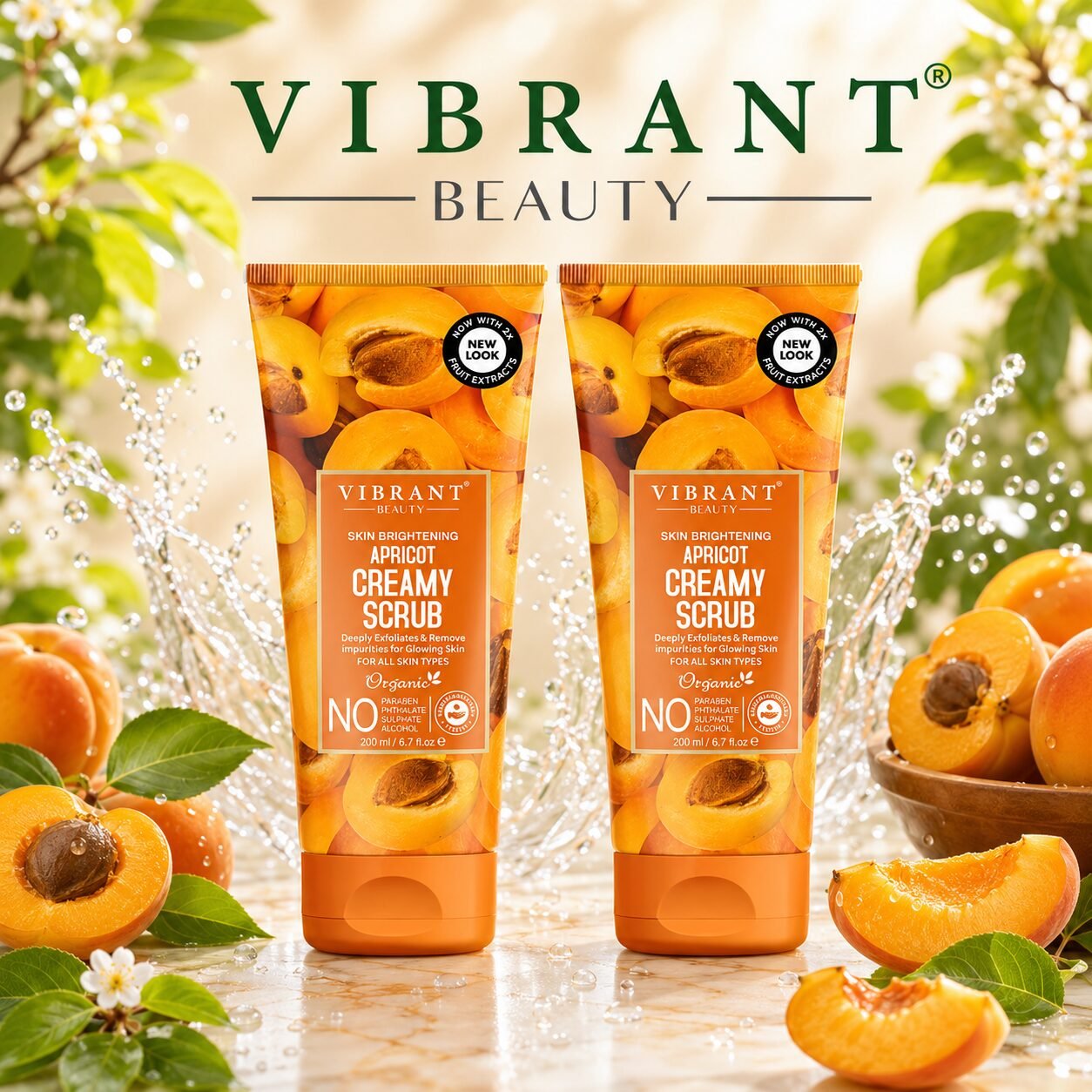 Vibrant Beauty Apricot Creamy Scrub Combo Pack | Personal Care Set | 200ml