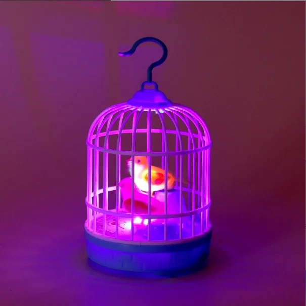 Mini Bird Cage Toy: Fun Electric Bird Toy with Lights, Chirps, and Movement – Perfect for Home Decoration and Birthday Gifts for Kids, Ideal for Mini Birds Cage and Parrots Toys