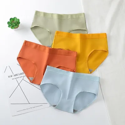  Seamless Panties for Women Mid Waist High Elastic