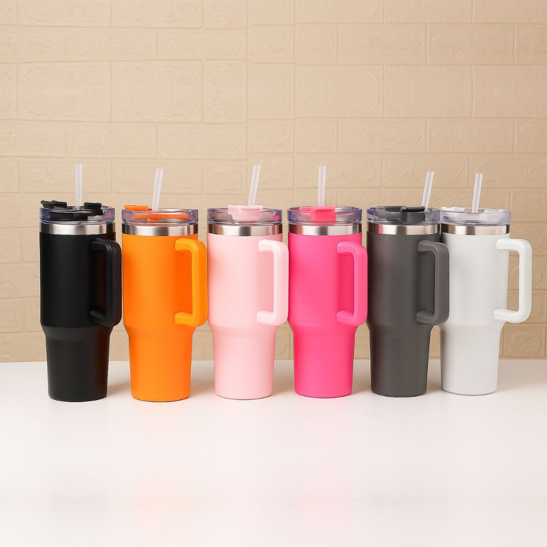 40 oz Stainless Steel Insulated Tumbler 1200Ml with Lid & Straw – Tumbler Cup - Double Wall Thermal Travel Tumbler Mug for Hot & Cold Drinks – Reusable, Leakproof, Sweatproof Coffee Cup – Stanley Style Big Water Bottle