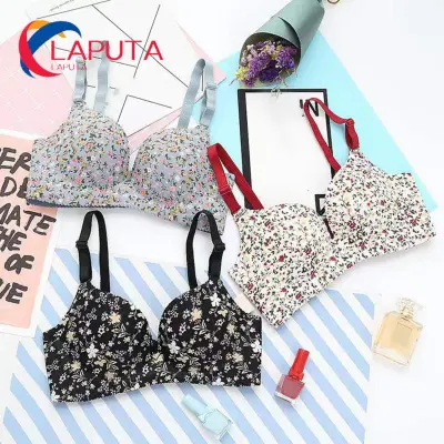 Buy Floral Print Push Up Bra and Panty Sets Breathable Women