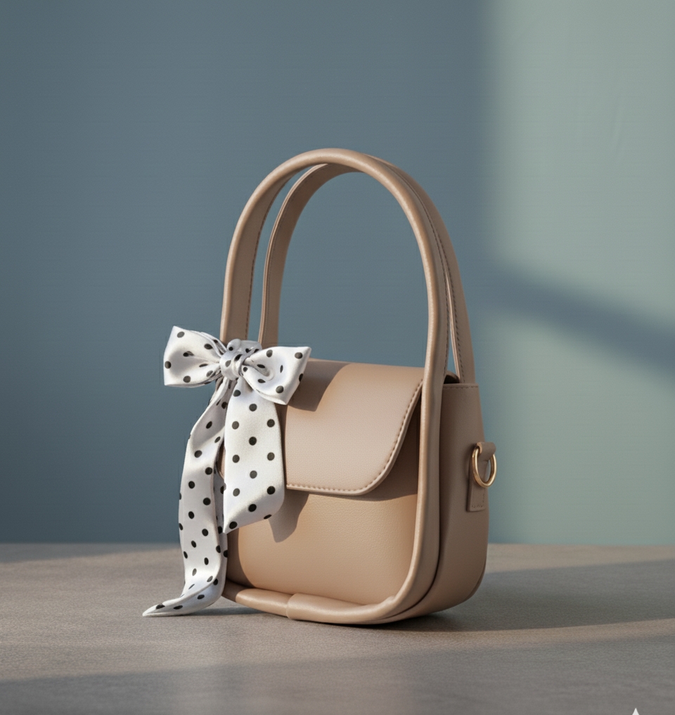 🎀 Elegant Ladies Shoulder Bag 👜  Fashion Crossbody Purse with Polka Dot Bow ✨