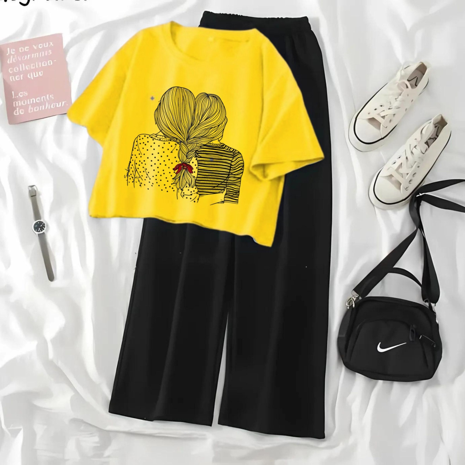High Quality Crop Top Suits For Women And Girls Tshirt and Flapper