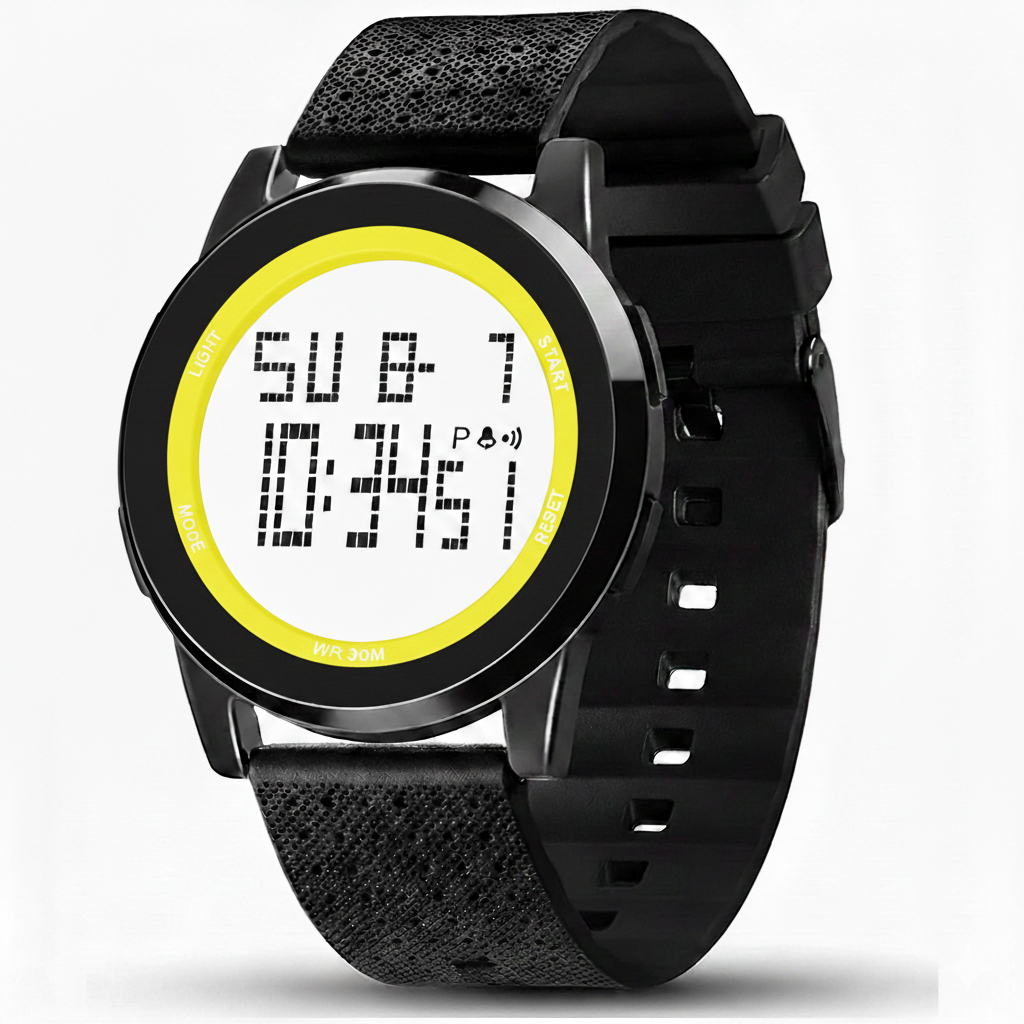 Digital Sports Watch for Men & Boys - Waterproof Silicone Strap Watch - Led Backlight Military Style Wrist Watch - Chronograph Alarm Calendar Watches for Men
