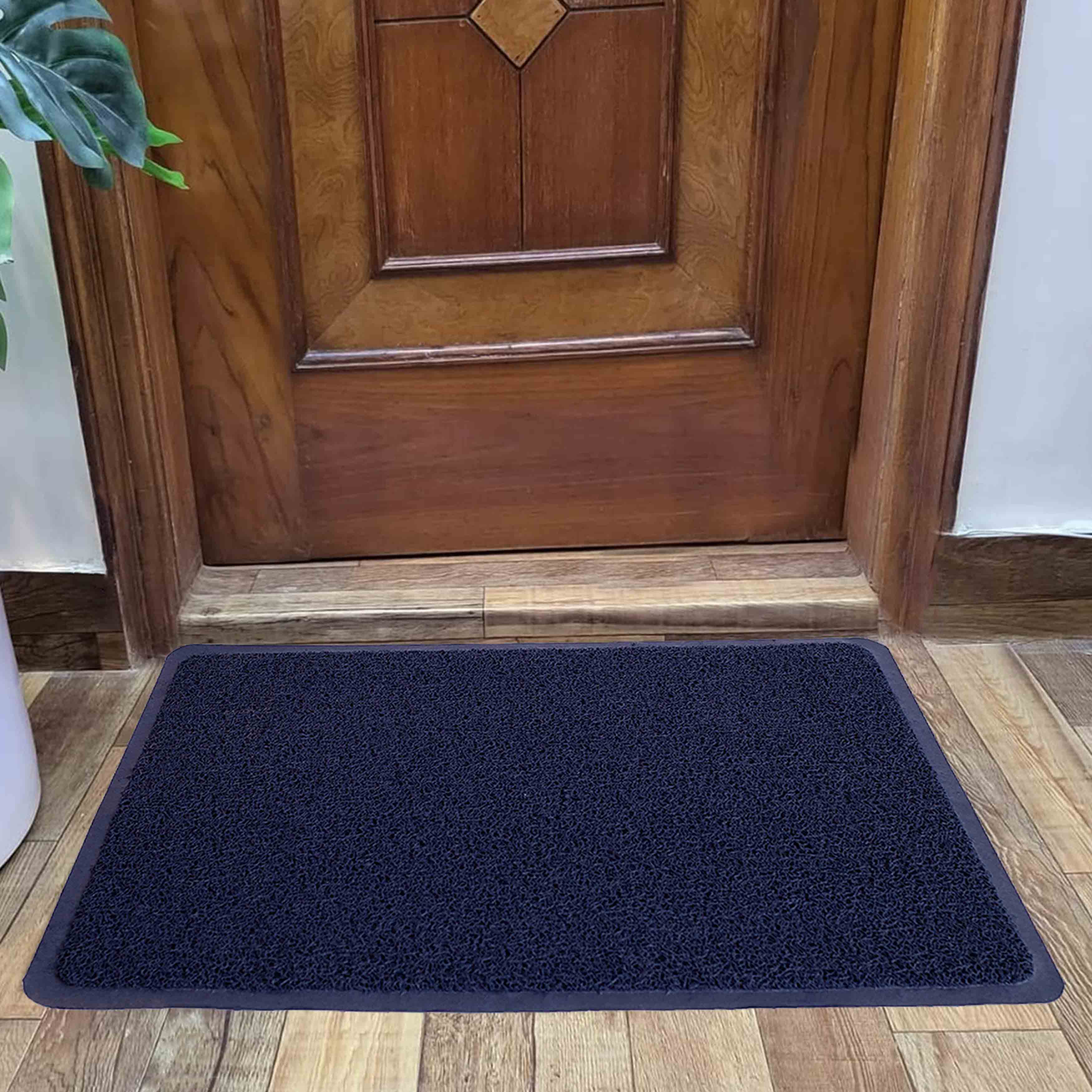 PVC Anti-Slip Coil Door Mat - Soft, Comfortable, Easy to Clean, Medium Size 48cm x 68cm
