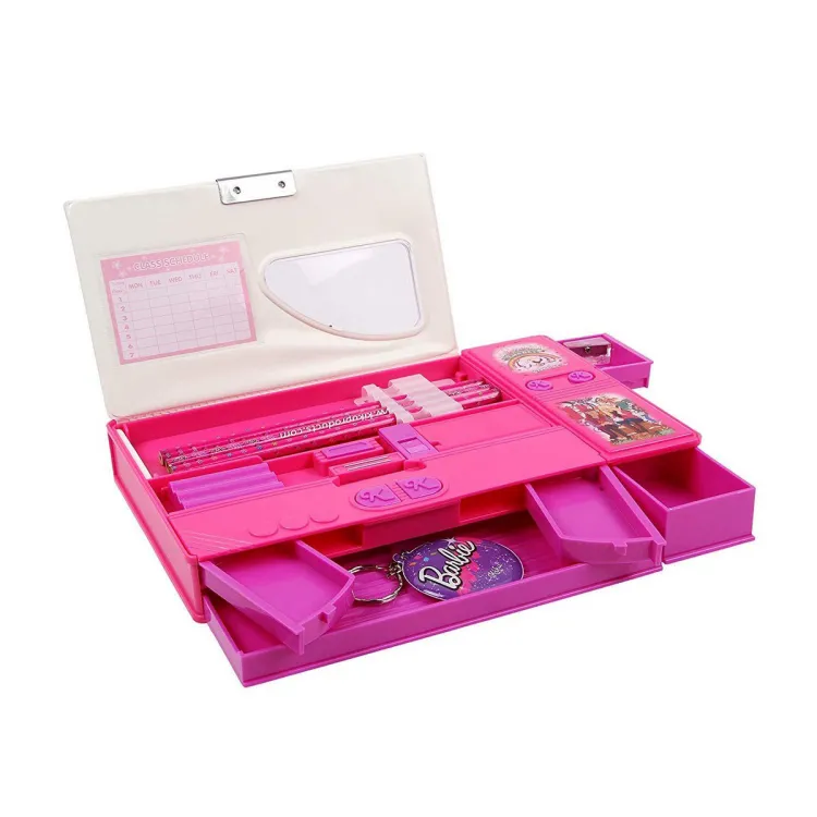 Toyvala Pink Girls Jumbo Pencil Box with 3 Pencils Best Quality