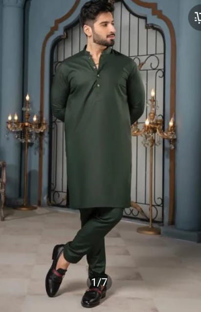 Bottle Green Men's Kurta  Set | Stitched Plain Cotton Kurta Pajama for Men | Comfortable Casual & Festive Wear Traditional Outfit