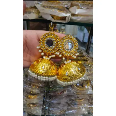 Golden on sale big jhumka