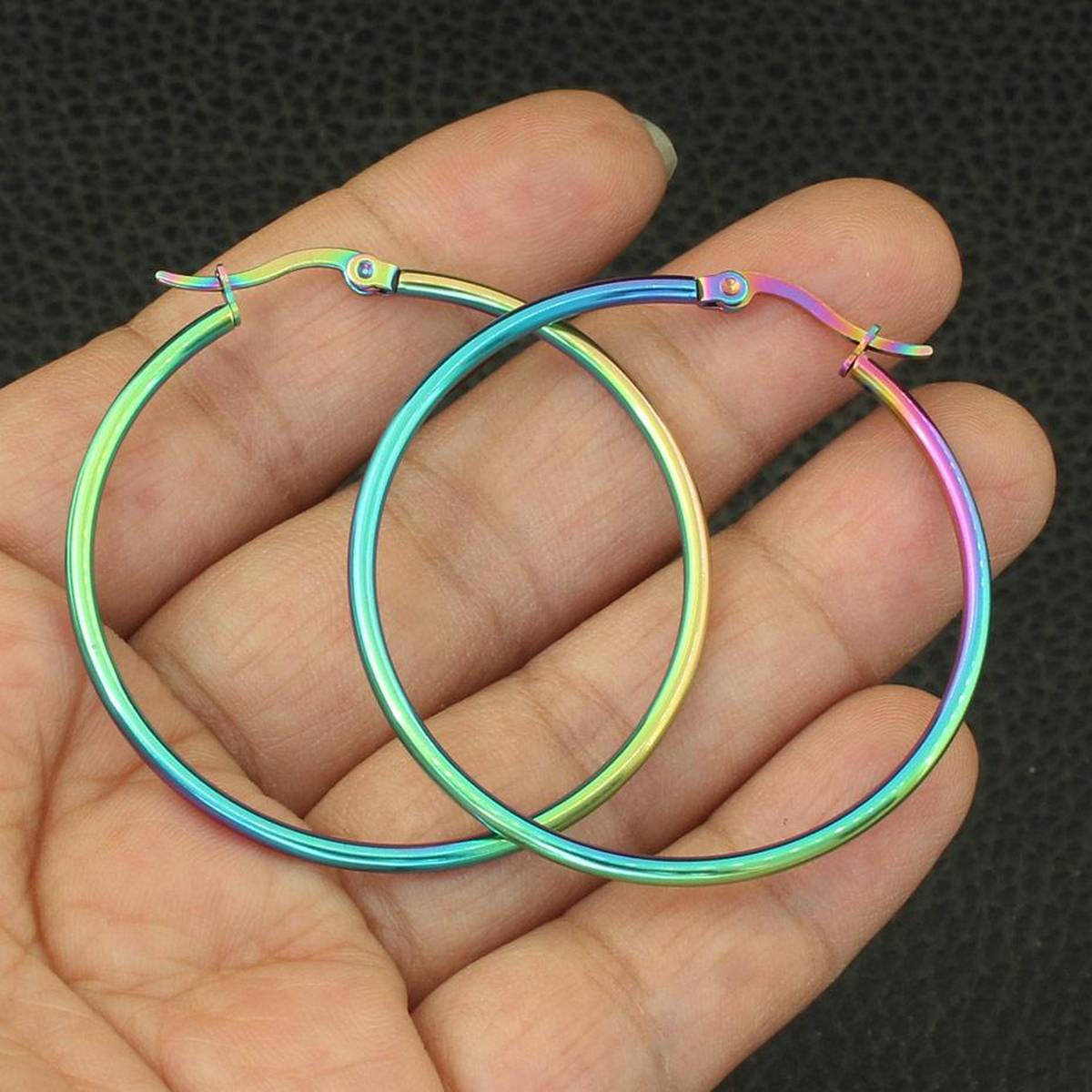 Trendy Classy Rainbow Shades Elegant 4cm Drop Love Bridal Wedding Earring