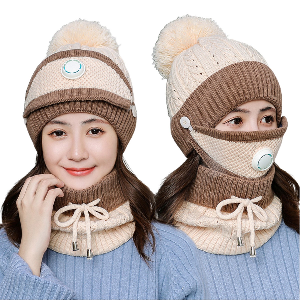 Cover Neck Scarf Gloves Outdoor Set 