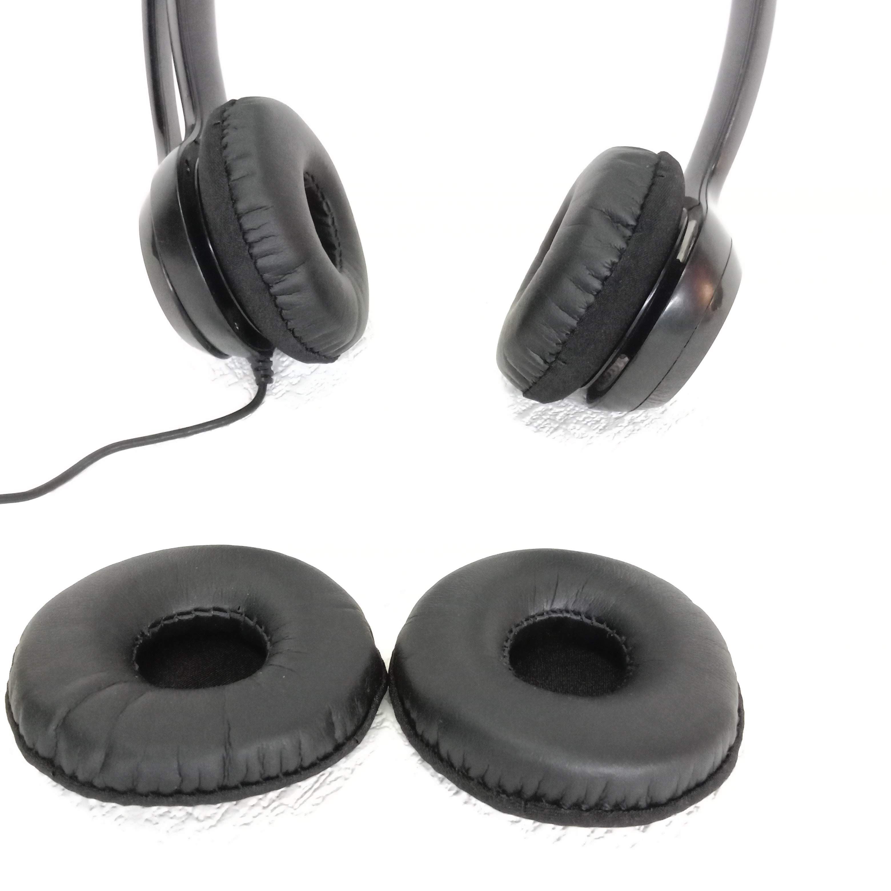 Logitech H390 Ear Pads 1 Pair Soft Memory Foam Replacement Cushions for headgear , Comfortable Protein Leather, Noise-Isolating, Easy Install, 2 paces  Durable headphones Ear Cups,  Foam Best H 390 Earpads Thick Quality H390 headset ear pad covers sponge