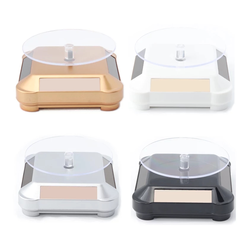 360 Degree Watch Stand Display Turntable Rotating Watch Jewelry Solar Display Stand Multicolor Display Case