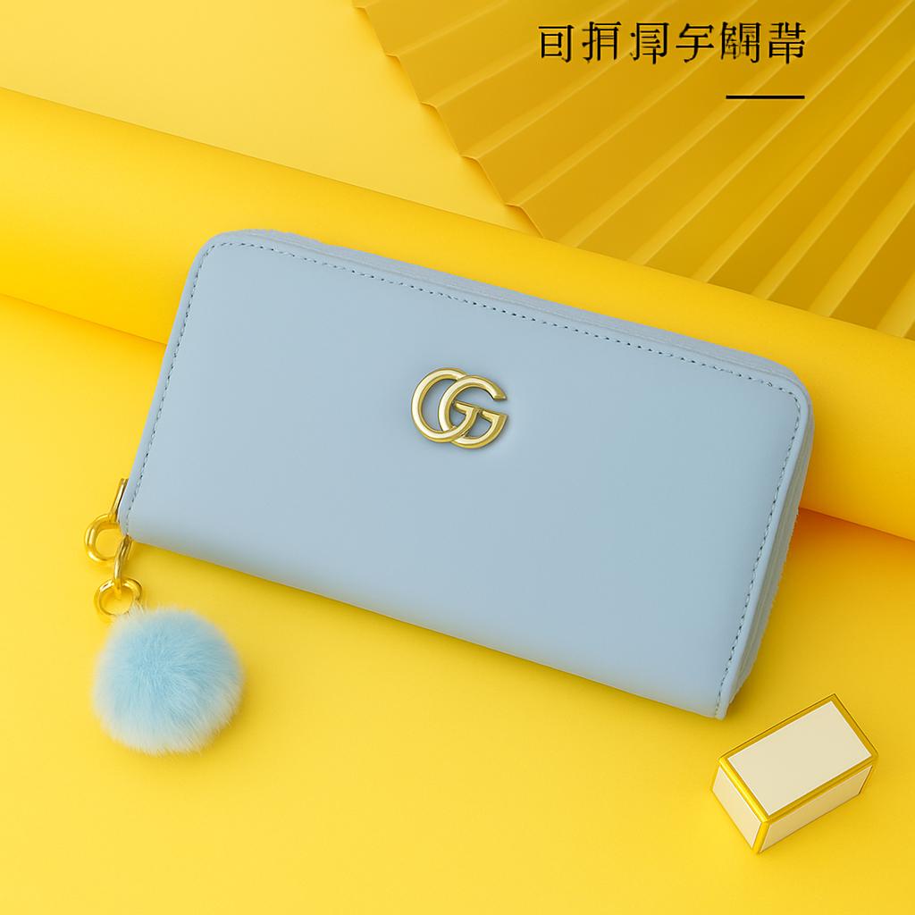 Premium Women’s Fashion Wallet – Multi-Color PU Leather Long Purse with Zipper & Charm