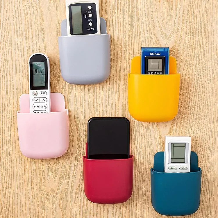 Wall Mounted Stand for Mobile || Remote || Many Other Things || With Double Tape - Mobile Phone Holder Multifunction Wall Mounted Storage Box Charger Hook Cable Charging Dock