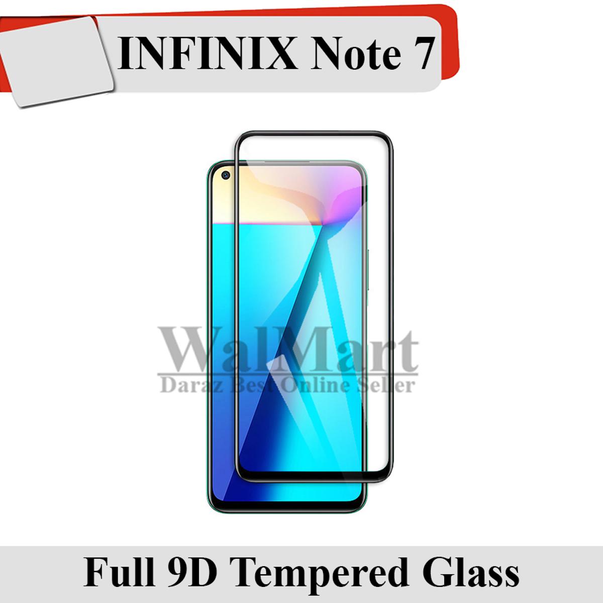 Front Screen Protector Glass For Infinix Note 7 - Full Glue Edge To Edge Tempered Glass price in Pakistan