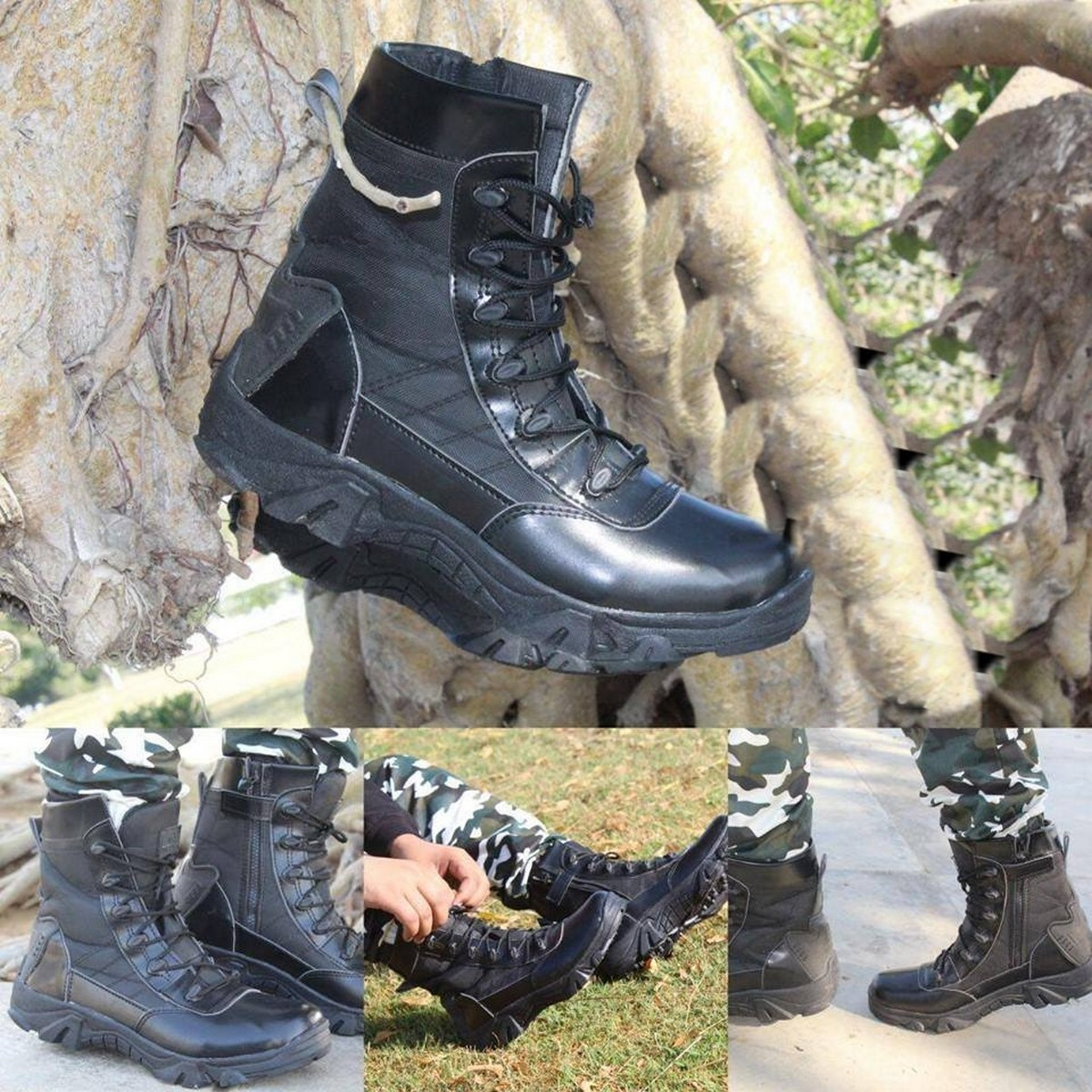Male Autumn Winter Shoes For Ankle Boots PU Leather Shoes Men Boots  Camouflage Military Boots Couple Ankle Boots Yellow Shoes