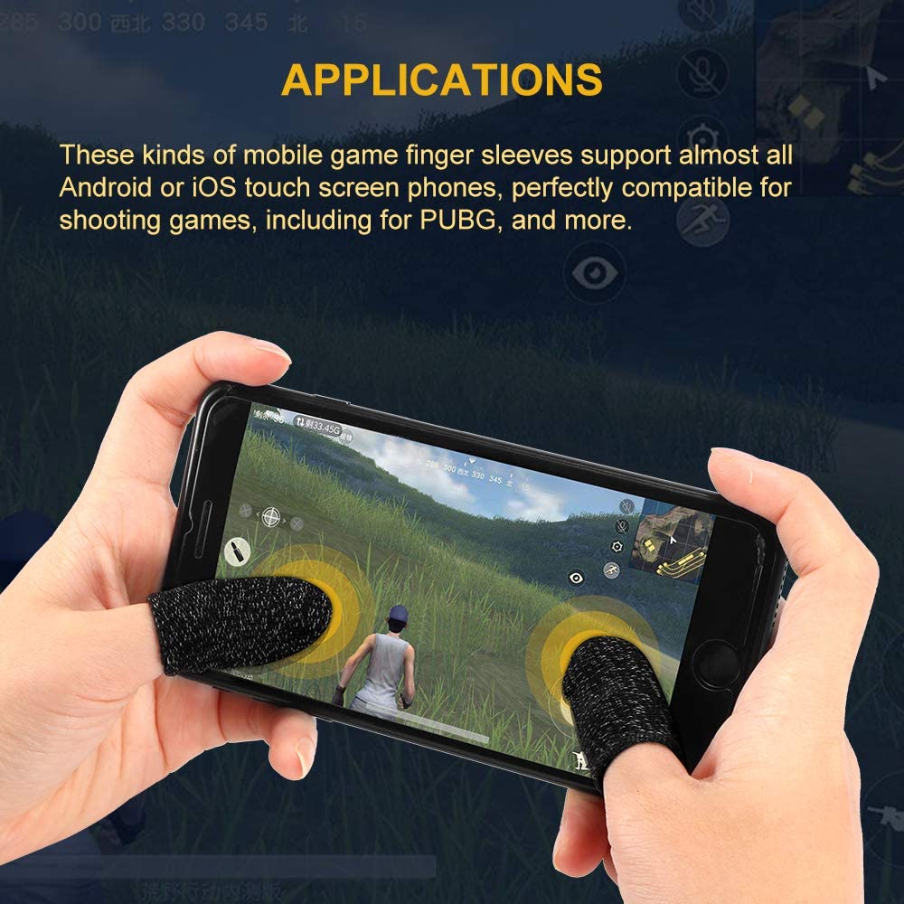 Set 4 Maniche Dito Per Gaming Mobile – Fibra D’argento, Traspiranti E Ultra Sottili Per PUBG E Call Of Duty