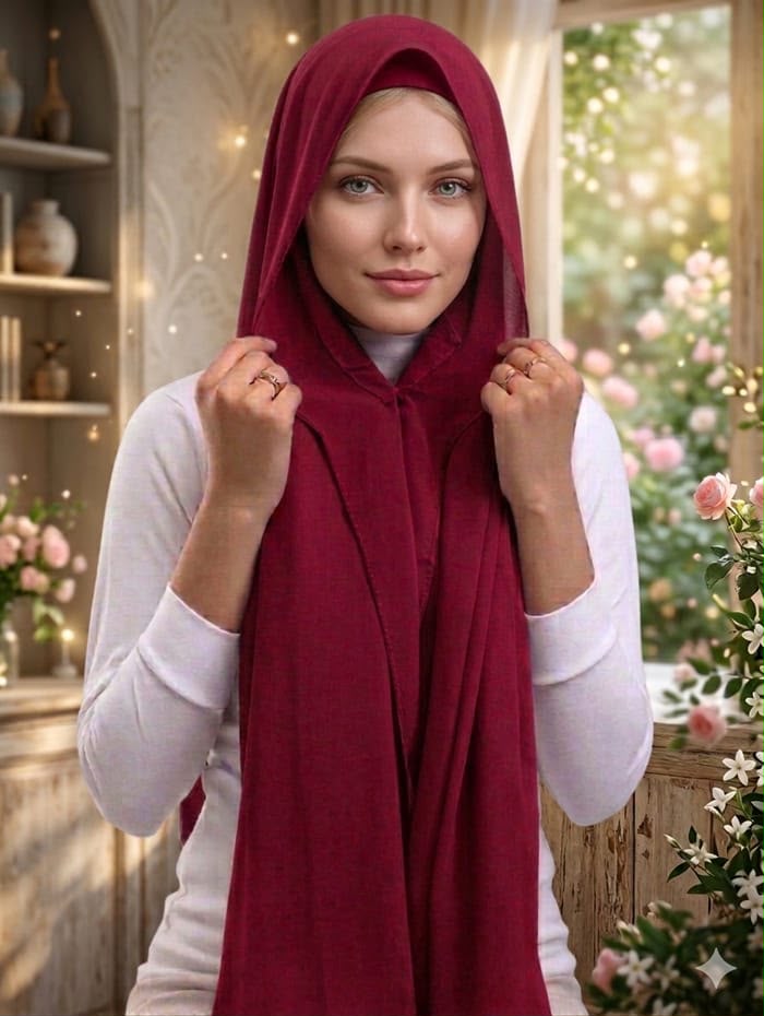 Magnet Scarf With Attach Under Cap Head Wraps Instant Chiffon Hijab Set 3-in-1 High Quality hijab World