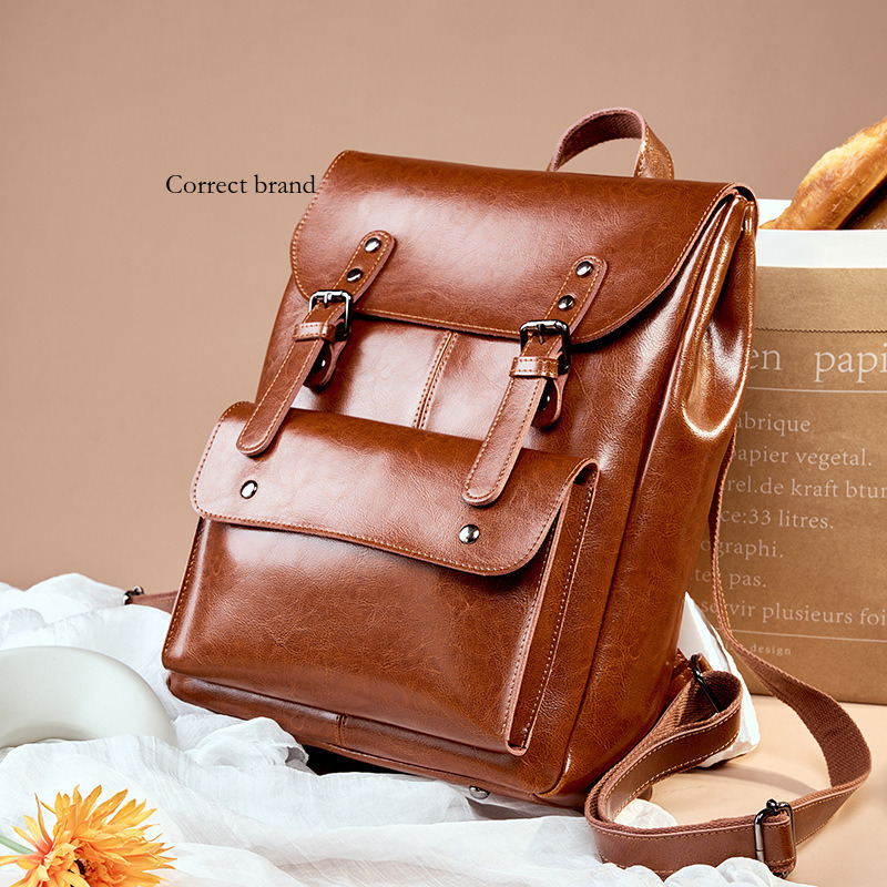 Genuine Designer Backpack For Women Wear Resistant Cowhide Laptop College Style Designer Inch Large Capacity British Retro_voghion.com
