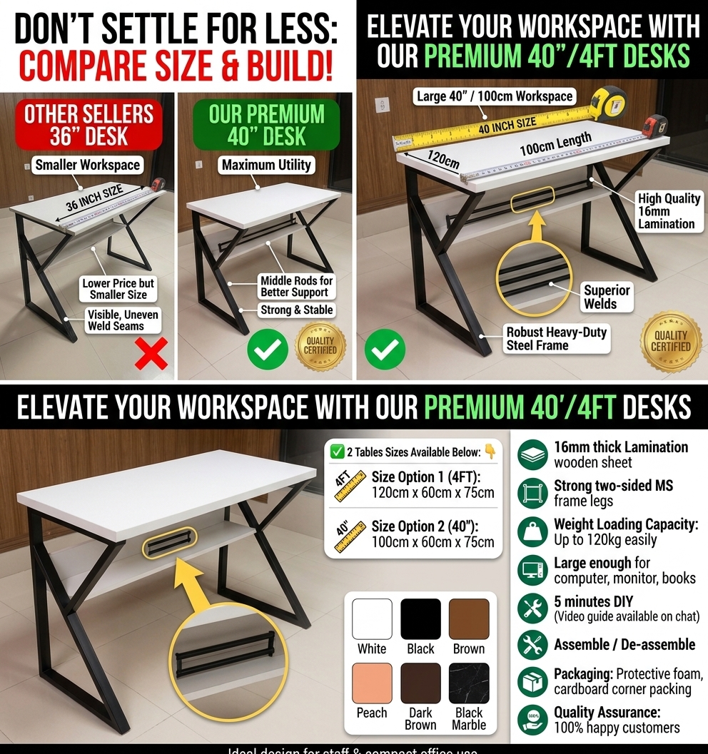 Computer and Study Table K-Shape Gaming Table, Office Table, Study Table, Computer Table, PC Gaming Table, Writing Table and with Modern K-Shape Design