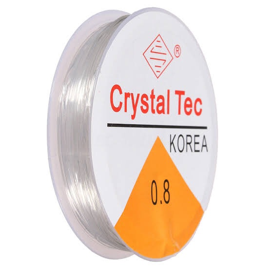 Crystal Tec - Elastic Stretch Crystal String Cord - Pack of 1 - Sizes -  | 0.6 mm | 0.7 mm | 0.8 mm | | Used in Jewelry Making Bracelet Beading Thread DIY Projects