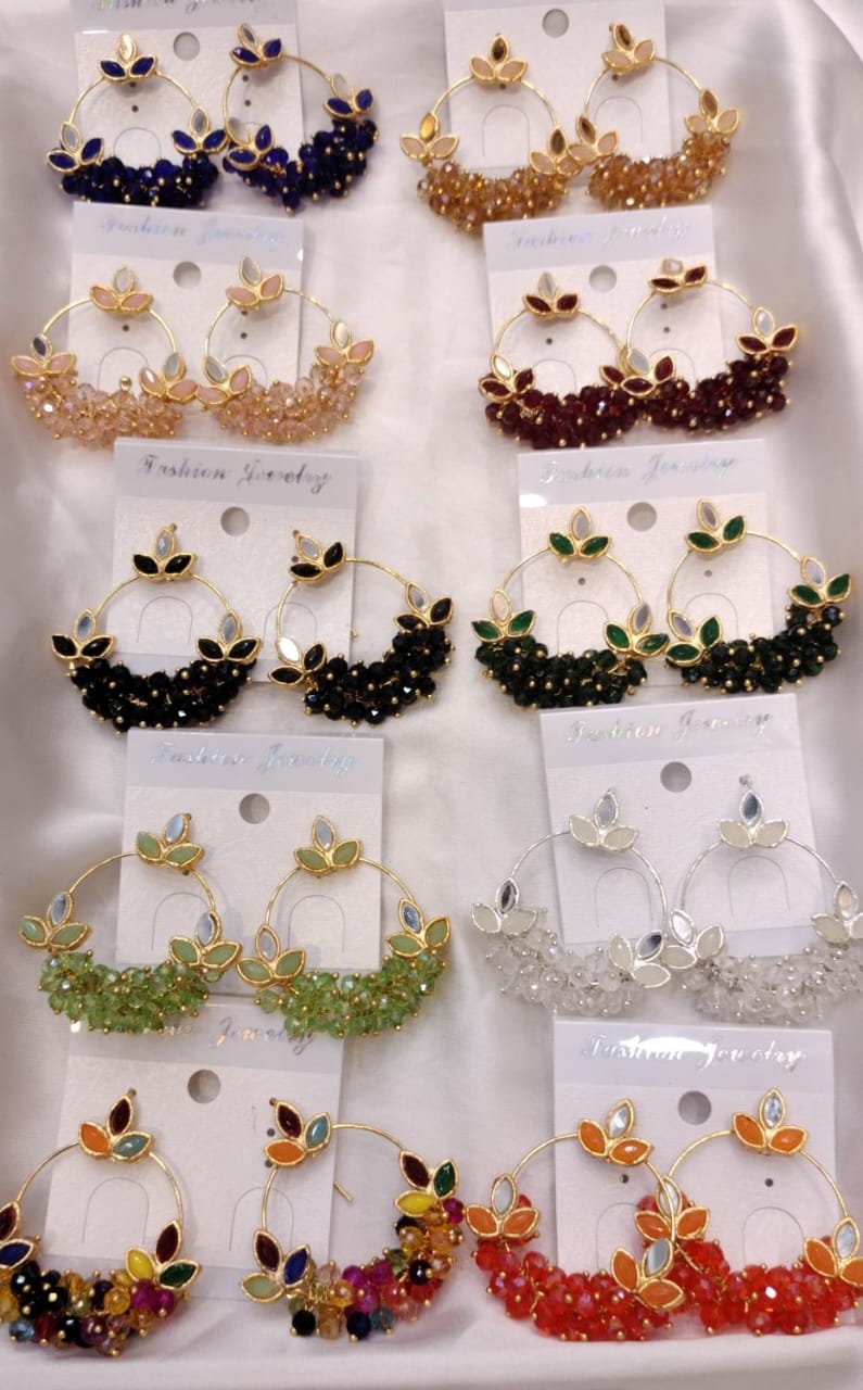 Crystal Gajra Earring New stylish Long lasting polish 786