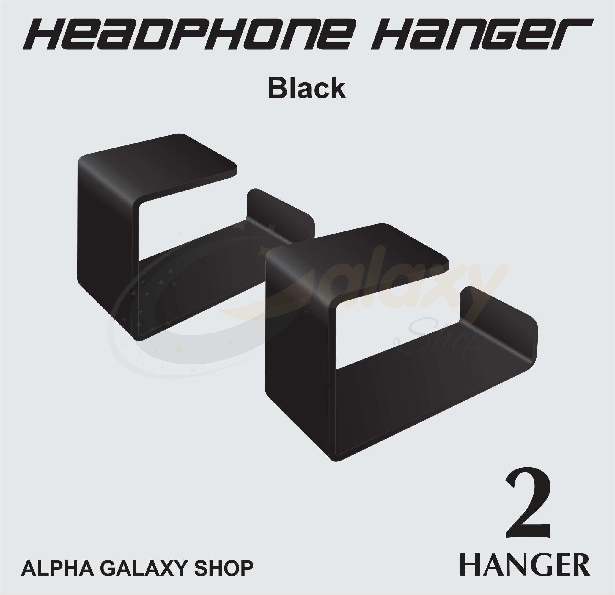 Acrylic Headphone Hanger Wall or Desk Mount Headphone Holder Organizer Transparent Black White