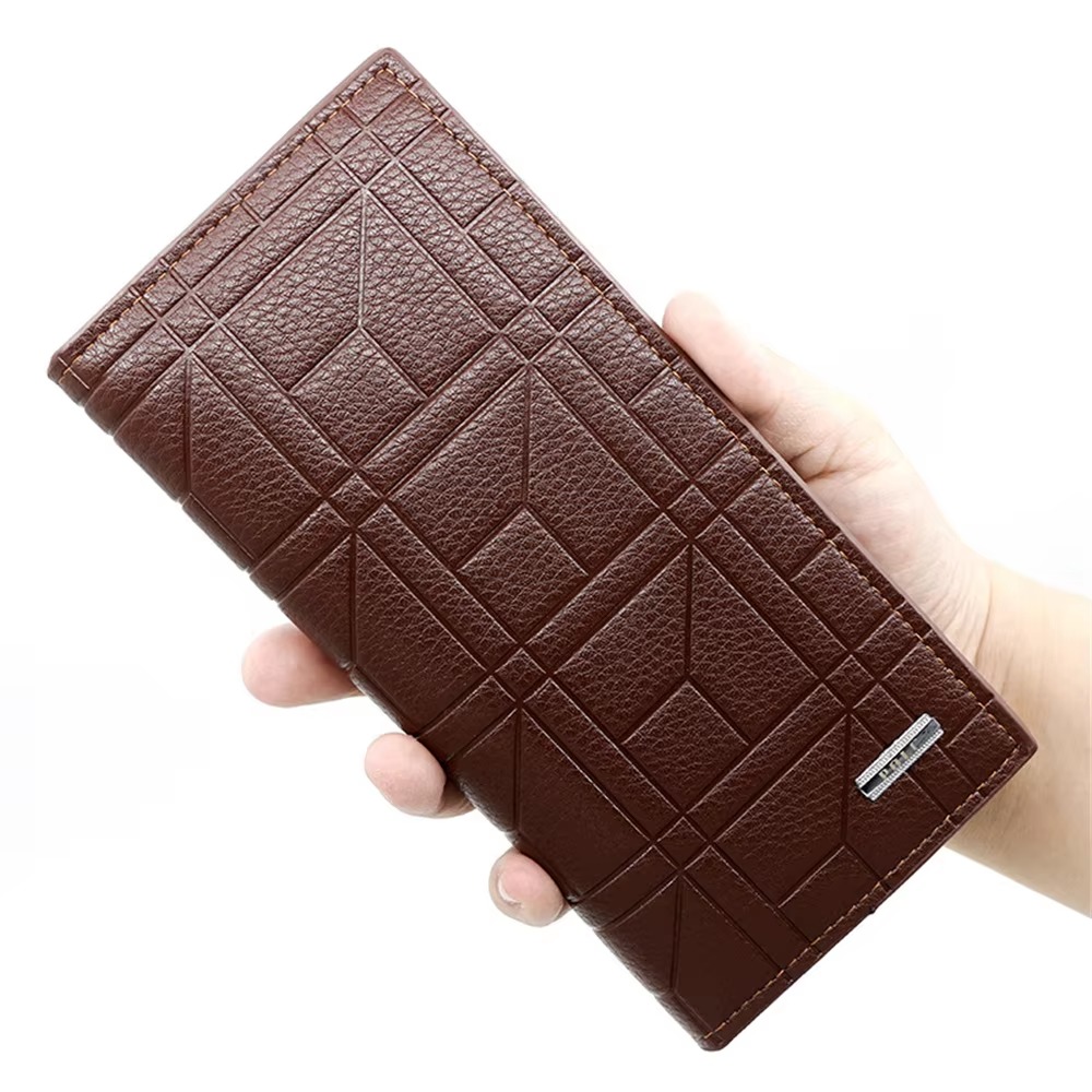 Wallet for Men – All-Season PU Leather Slim Long Bi-fold with Card Holder & Mobile Pocket