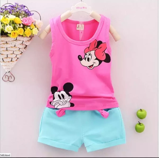 T-shirts And Short Pants For kids Baby Girls Round Neck Short Sleeves Tee Top's Clothes Sets Dresses Outfit