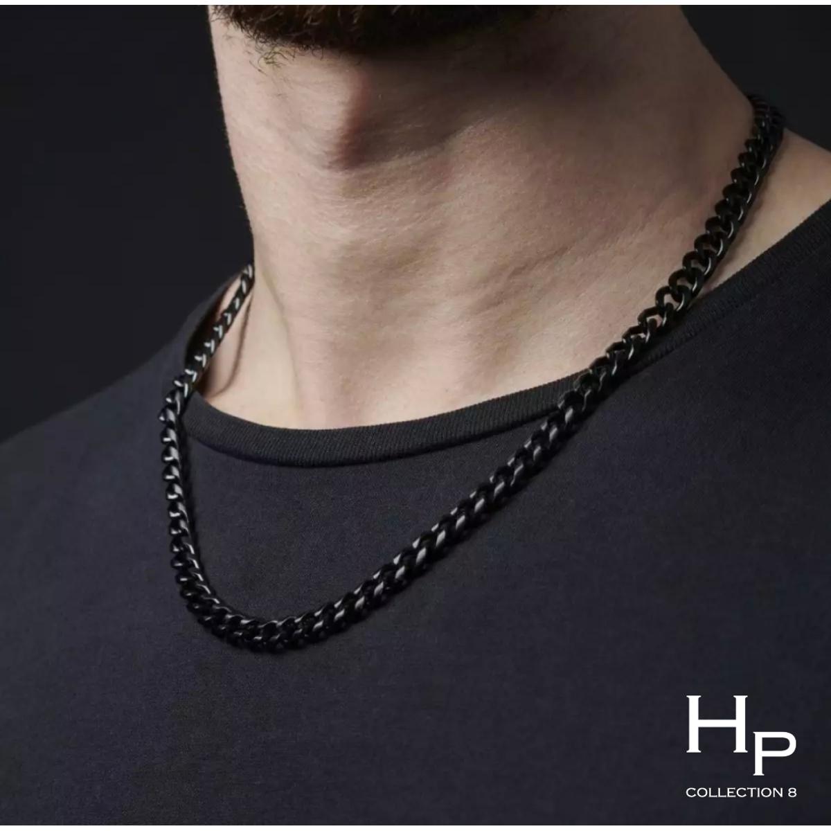 Silver/Black/Golden Stainless Steel Italian Thin Cuban Chain For Men/Boys Neck
