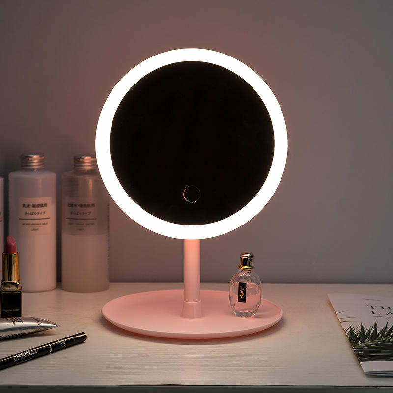 Portable LED Makeup Mirror With Stand Touch Screen, 3 Modes Of Light, Travel Friendly Beauty Vanity Mirror, Makeup Organizer, Desktop Beauty Mirror