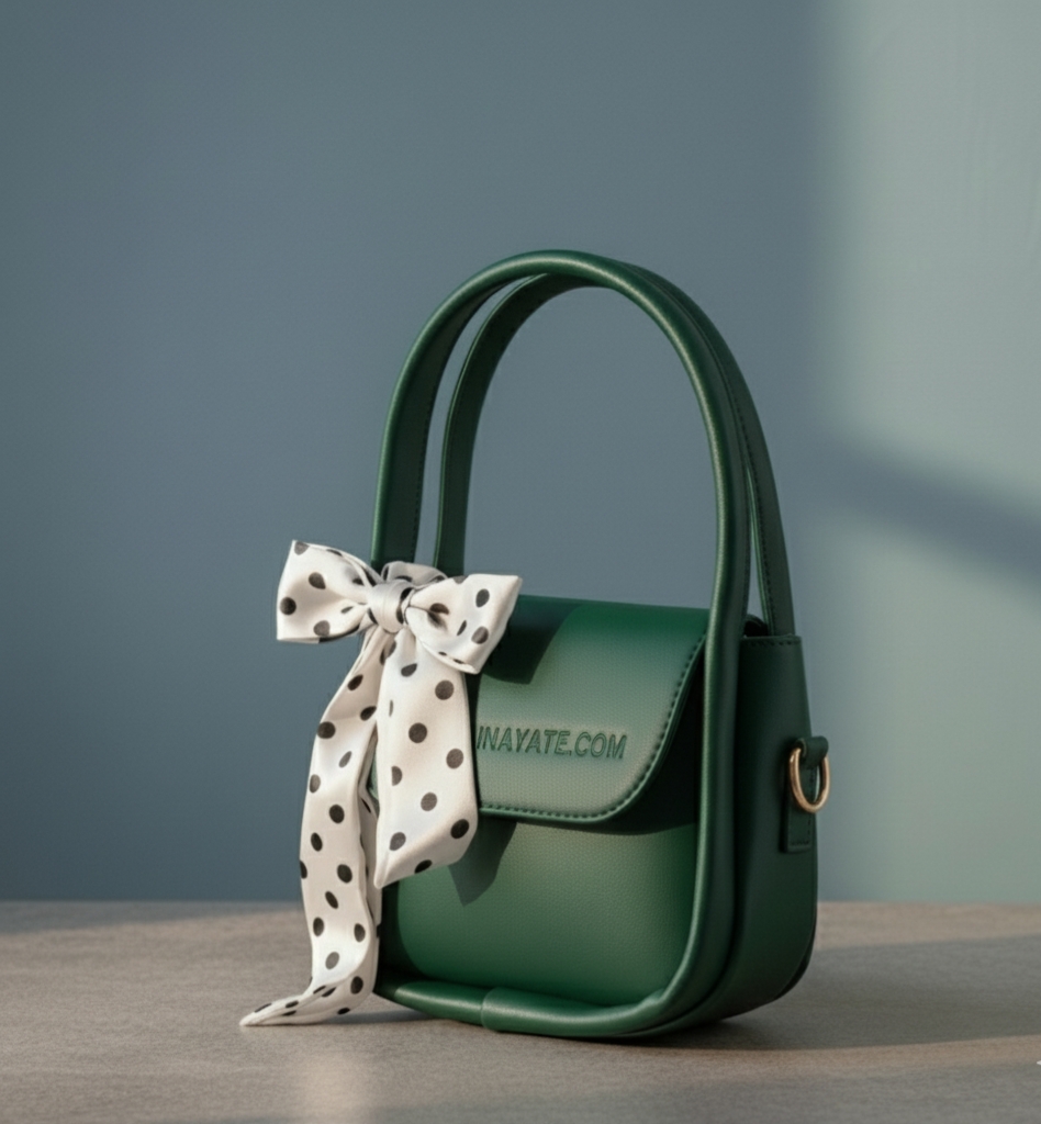 🎀 Elegant Ladies Multicolor Shoulder Bag 👜 | Fashion Crossbody Purse and top handle bag with Polka Dot Bow For Women ✨