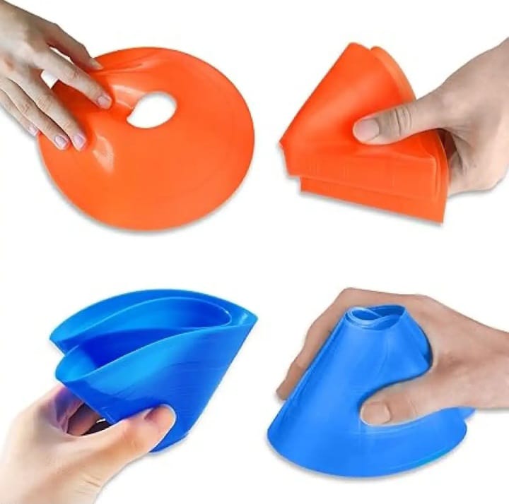 12 Pcs Football Training Cones - Football/Sports/Hockey/Road Marker, Safety and Goal Keeper shin Space Marking in the Ground