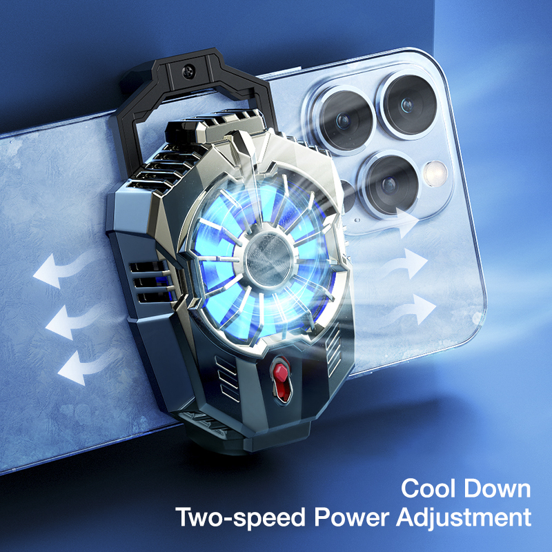 X20 Universal Mobile Cooling Fan Game Plugin Silent Radiator Phone Cooler System RGB Lights Dual Gears Two Speed Modes | Adjustable Portable Heat Sink Gamepad Trigger Holder Semiconductor USB Phone Radiator | For Gaming PUBG FREEFIRE