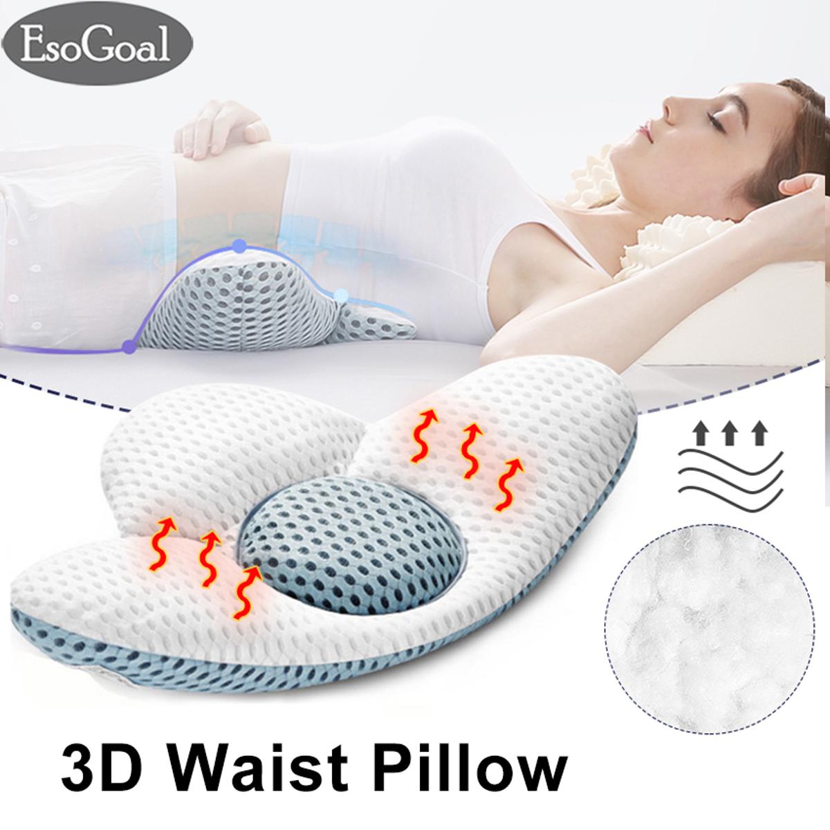 Lumbar Support Pillow For Sleeping, 3d Air Mesh Back Cushion For Bed,  Adjustable Height Lumbar Cushion For Lower Back Pain