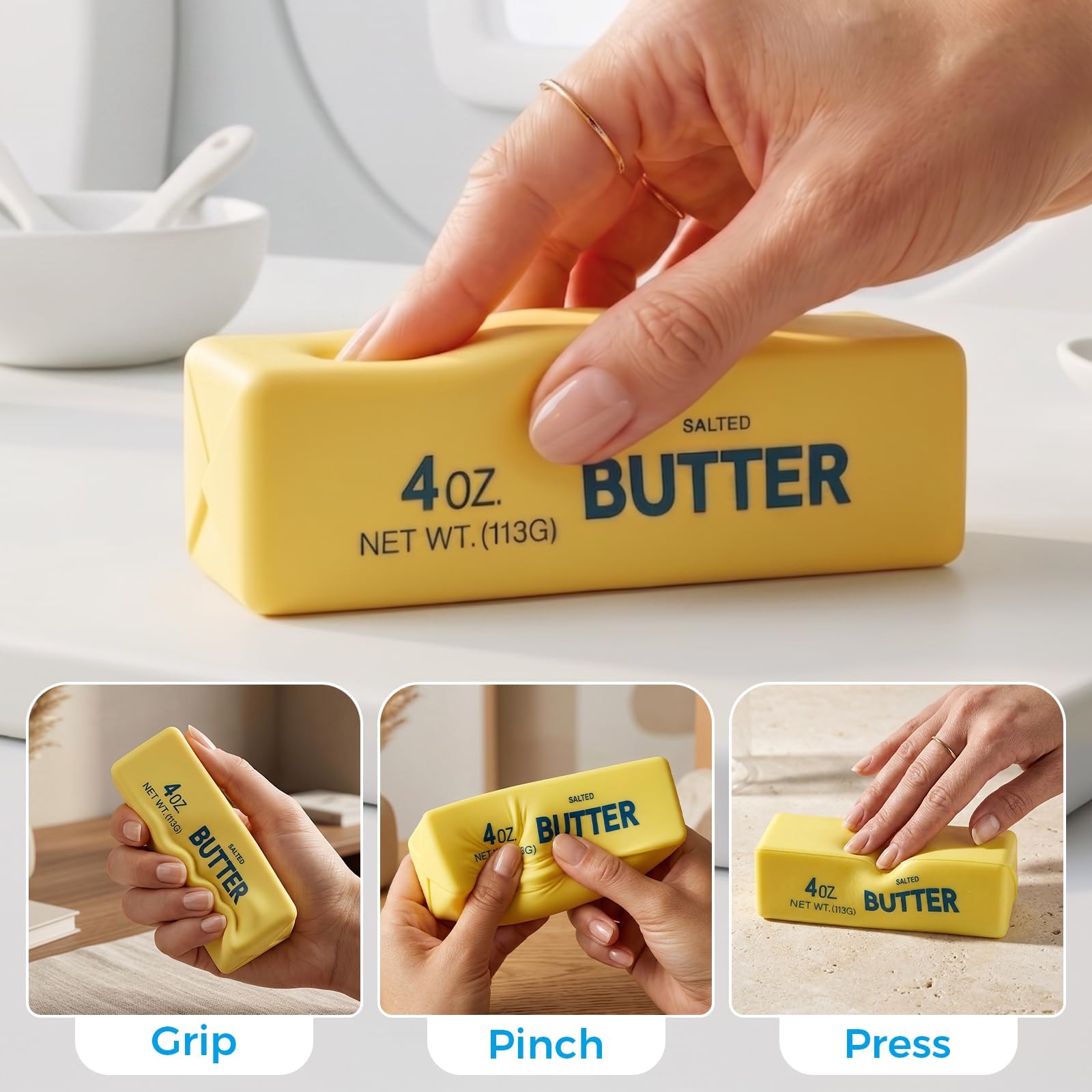 Butter Squishy Stick Fidget Toy Slow Rising Pu Foam Butter Squeeze Soft Sensory Stress and Anxiety Relief Toy