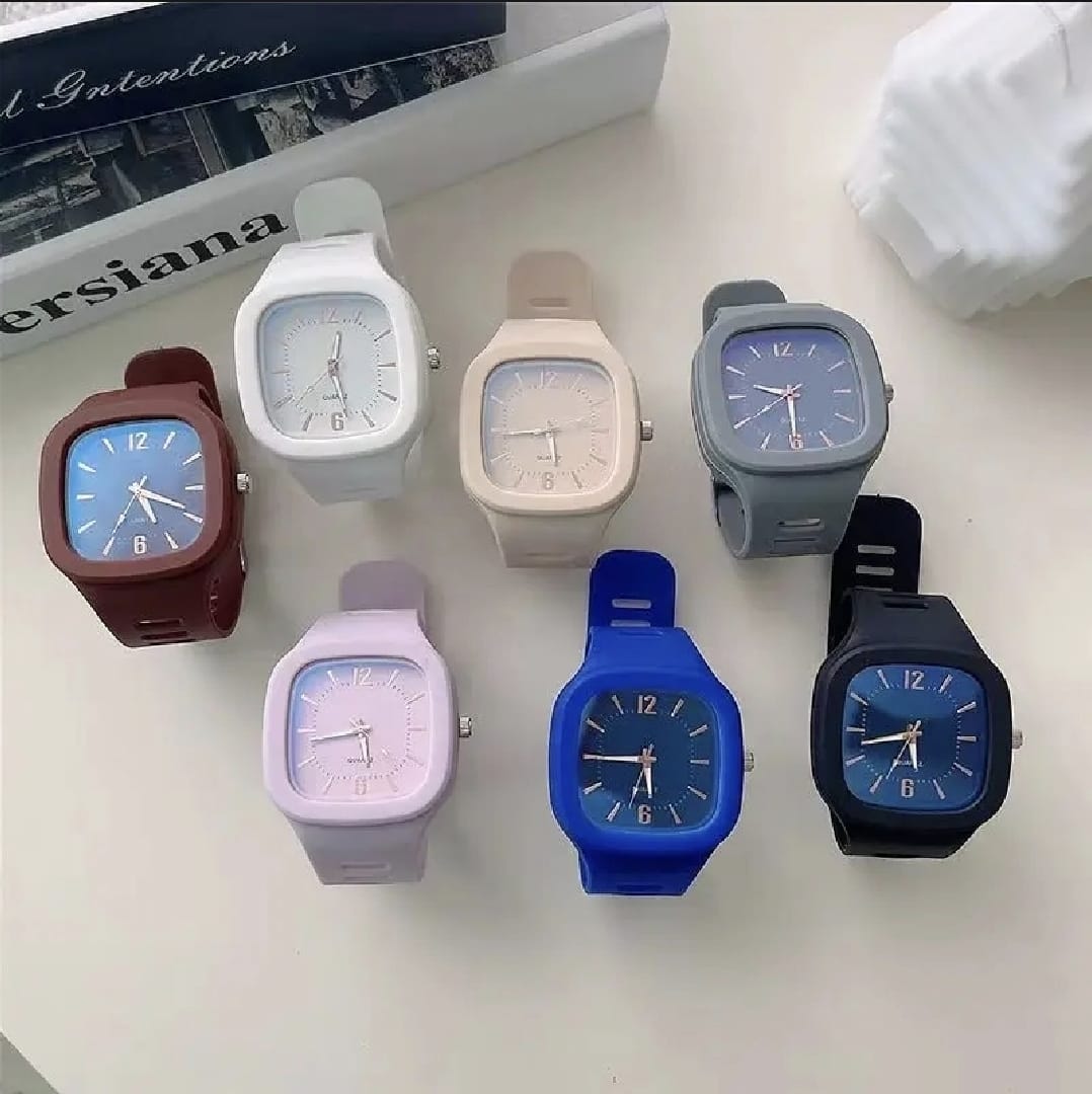 New Square Watch White Dial Analog Silicon Strap Stylish Designer Analog Watch for Men's and Boy's