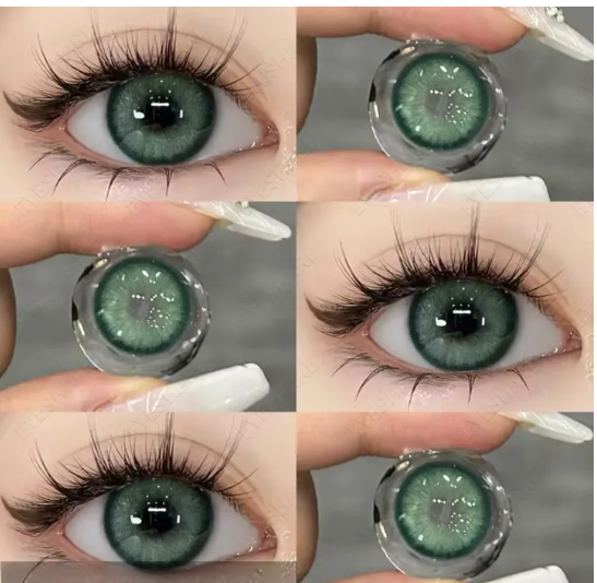 Mystic Green Color lens Eye Contact Lenses With Container + free water kit / disposable lenses / lense, eye lense / color lense / eye lenses for girls