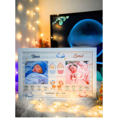 New Born Baby boy & new born Baby girl customize frame , customize gift for baby , Customize Frame with Black Frame, with Free shipping custom Frame