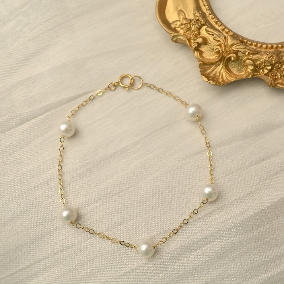 Handmade Freshwater Pearl Satellite Bracelet for Women – Elegant 14K Gold Jewelry