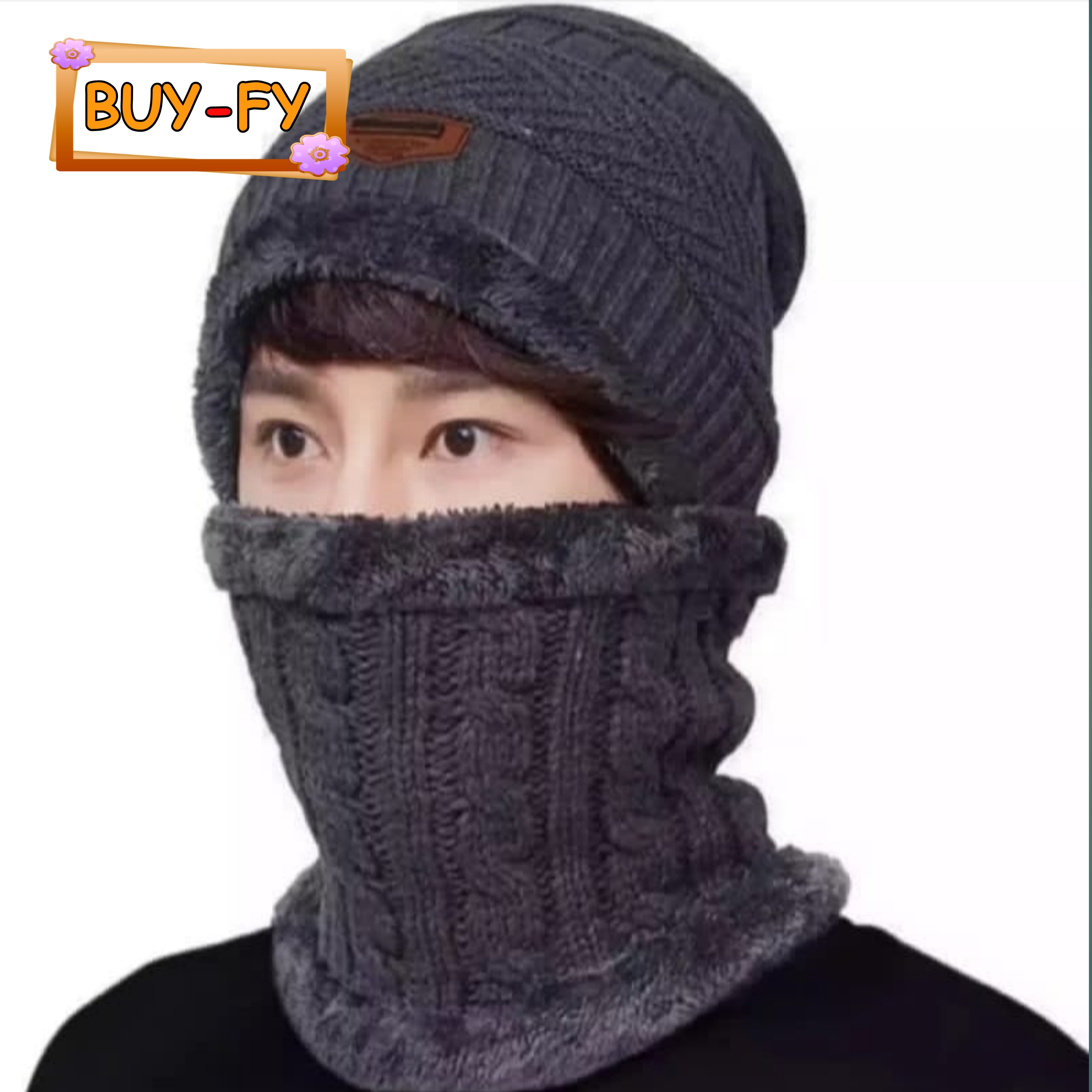 Beanie Full Set-2 Piece Cap + Neck Warmer/Hat & Warmer Winter Cap and neck for men - women