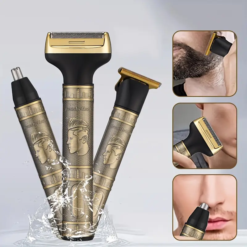 3-in-1 Rechargeable Shaving Machine for Men – Cordless Hair Clipper, Beard Styling Trimmer & Hair Removal Machine, USB Charging Professional Grooming Tool