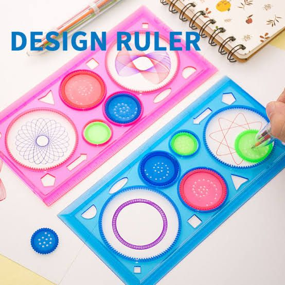 Pack of 4 New Spirograph Geometric Ruler Stencil Design Ruler Set Spiral Art Classic Toy Spirograph Scale