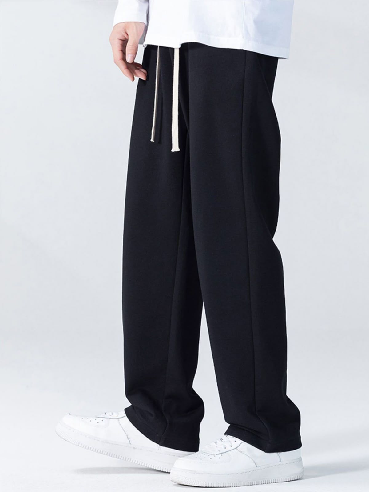 RICHMANMen’s Loose Fit Wide Legi Trouser – Available in Black | Casual Legi Trouser
